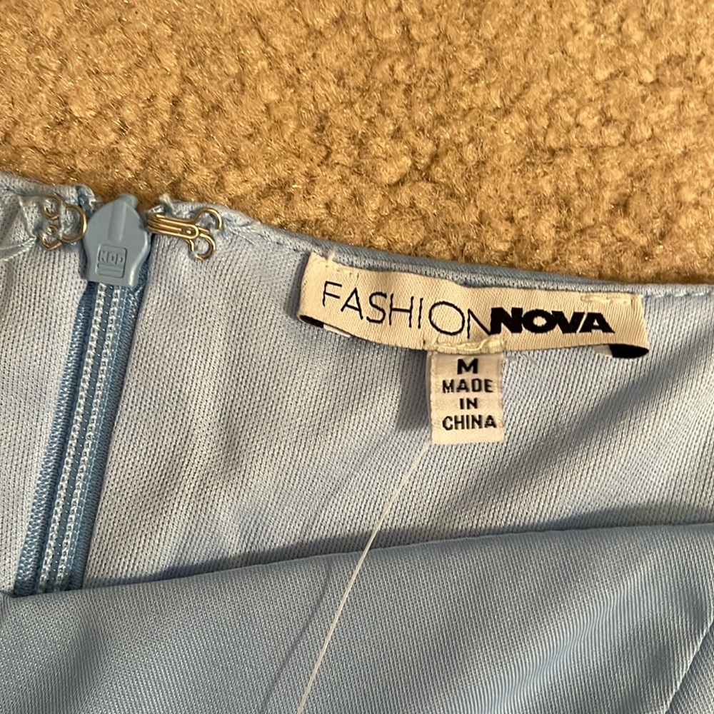 NWT Baby Blue Sweetheart neckline mini dress by Fashion Nova, size Medium - Picture 5 of 15